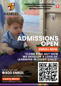 Raffles ECC Admission Open Poster made by Nadeem - digital marketing expert in Sharjah